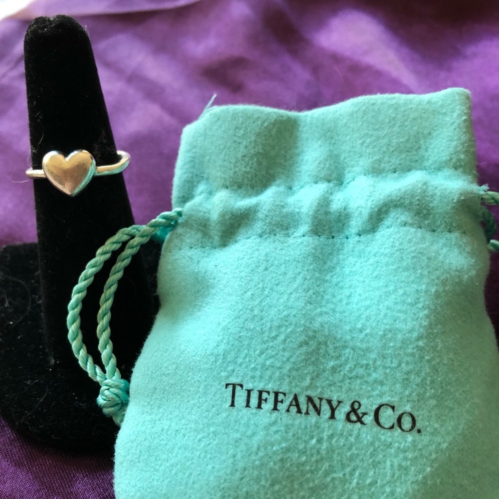 Authentic Tiffany & Co. Solid Heart Sterling Ring… - image 1